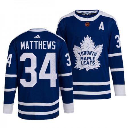 Dresovi Toronto Maple Leafs Auston Matthews 34 Adidas 2022-23 Reverse Retro 2.0 Plava Authentic - Muške Dresovi Toronto Maple Leafs Auston Matthews 34 Adidas 2022-23 Reverse Retro 2.0 Plava Authentic - Muške